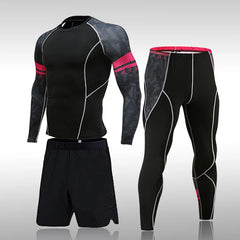 Gym New Men's Compression Set Running Tights Workout Fitness Kit