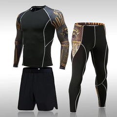 Gym New Men's Compression Set Running Tights Workout Fitness Kit