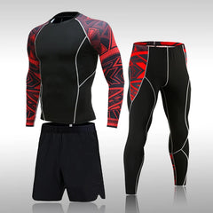 Gym New Men's Compression Set Running Tights Workout Fitness Kit