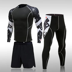 Gym New Men's Compression Set Running Tights Workout Fitness Kit