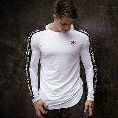 Men Bodybuilding Long Sleeve Shirt Male Casual Fashion Skinny T-Shirt Gym