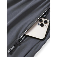 Men's Fitness Pants Zippered Pockets Stretch Sports Pants Jogger Man