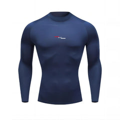 Autumn New Sports Shirt Men High Neck Compression Shirt Long Sleeved