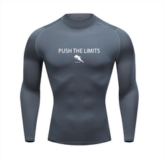 Autumn New Sports Shirt Men High Neck Compression Shirt Long Sleeved