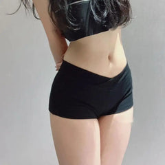 Ultra Short Sports Shorts Black Ballet Pants Tight Low Waist Shorts