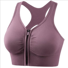 Women's sports bra fitness top front zipper design sports vest fashionable bra
