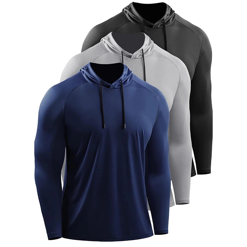 Running Long Sleeve T Shirt Men Sportswear Hooded T-shirt