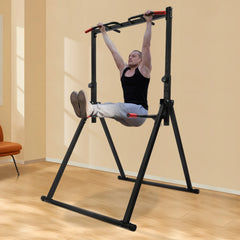 Power Tower Dip Station Adjustable Height Pull Up & Dip Station