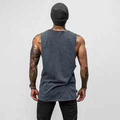 Men's Brand Summer Gym Cotton Tank Top Sleeveless Shirt Man Clothing