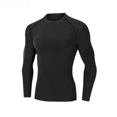Men Long Sleeve Tight Sports T Shirt Quick Dry Base Fitness Basketball Training