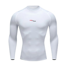 Autumn New Sports Shirt Men High Neck Compression Shirt Long Sleeved