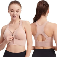 Women's sports bra fitness top front zipper design sports vest fashionable bra