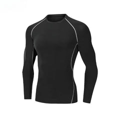 Men Long Sleeve Tight Sports T Shirt Quick Dry Base Fitness Basketball Training