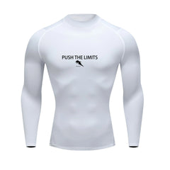 Autumn New Sports Shirt Men High Neck Compression Shirt Long Sleeved