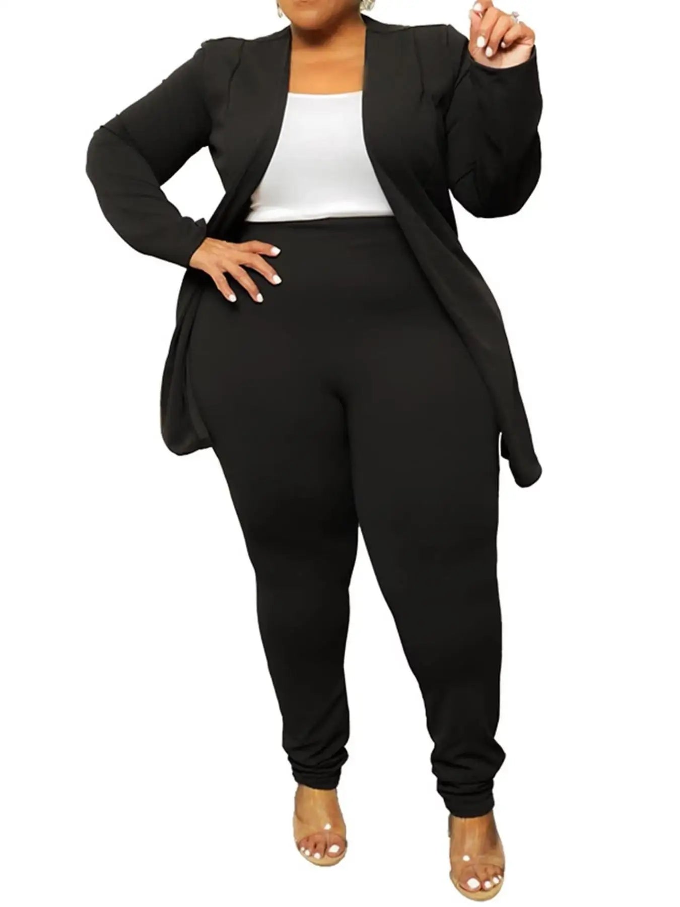 Plus Size Women's Fashionable Casual New Long-Sleeved Suit