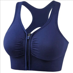 Women's sports bra fitness top front zipper design sports vest fashionable bra