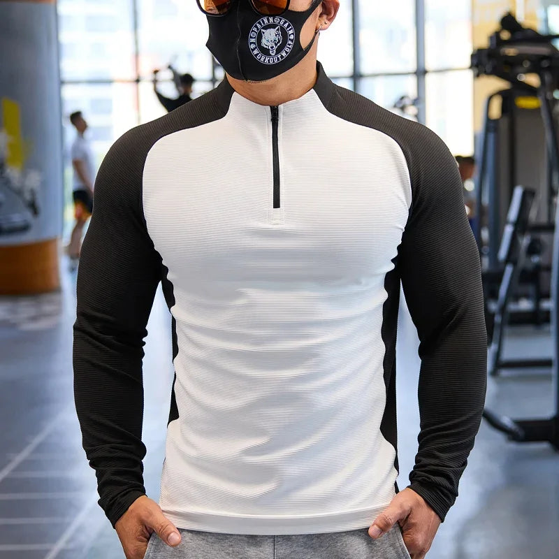 New Men Running Sportswear Fitness Long-Sleeved Thick Cycling Jersey