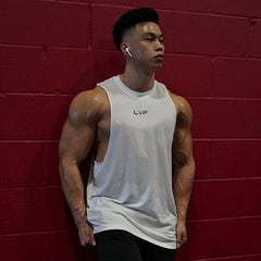 Men's Brand Summer Gym Cotton Tank Top Sleeveless Shirt Man Clothing