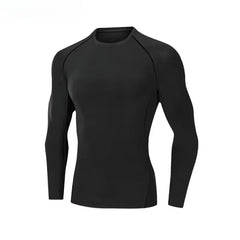 Men Long Sleeve Tight Sports T Shirt Quick Dry Base Fitness Basketball Training