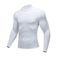 Autumn New Sports Shirt Men High Neck Compression Shirt Long Sleeved