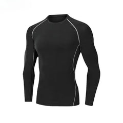 Men Long Sleeve Tight Sports T Shirt Quick Dry Base Fitness Basketball Training