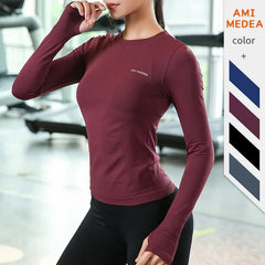 Women's Long Sleeve Top Yoga Shirts Running T-Shirt Workout Fitness Gym