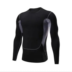 Men Long Sleeve Tight Sports T Shirt Quick Dry Base Fitness Basketball Training