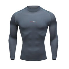 Autumn New Sports Shirt Men High Neck Compression Shirt Long Sleeved