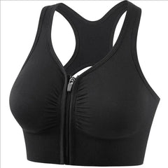 Women's sports bra fitness top front zipper design sports vest fashionable bra