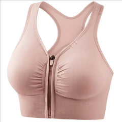Women's sports bra fitness top front zipper design sports vest fashionable bra