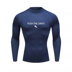 Autumn New Sports Shirt Men High Neck Compression Shirt Long Sleeved