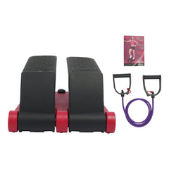 Twist Stepper for Exercise Red/Gold Stair Stepper with Resistance Bands