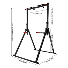 Power Tower Dip Station Adjustable Height Pull Up & Dip Station
